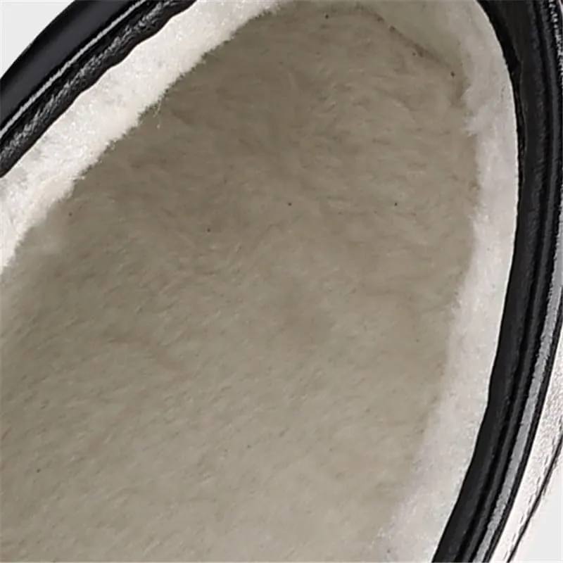 Boots Winter Warm Vintage Men Oxfords Shoes Wild Round Snow Boots Hand Stitching Sneakers Shoes Men's High Top Work Leather Shoes