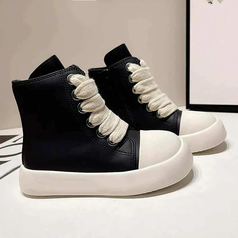 Boys Girls High Top PU Leather Sneakers Outdoor Casual Sports Shoes