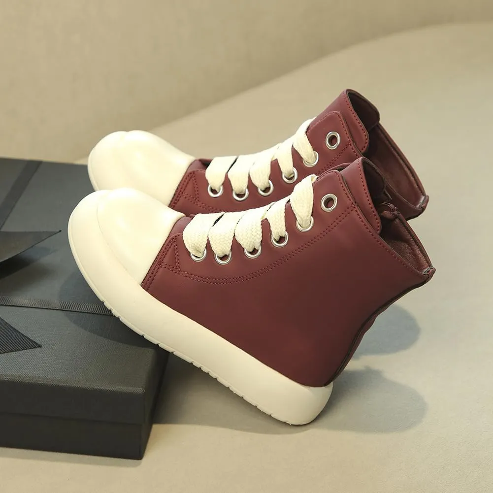 Boys Girls High Top PU Leather Sneakers Outdoor Casual Sports Shoes