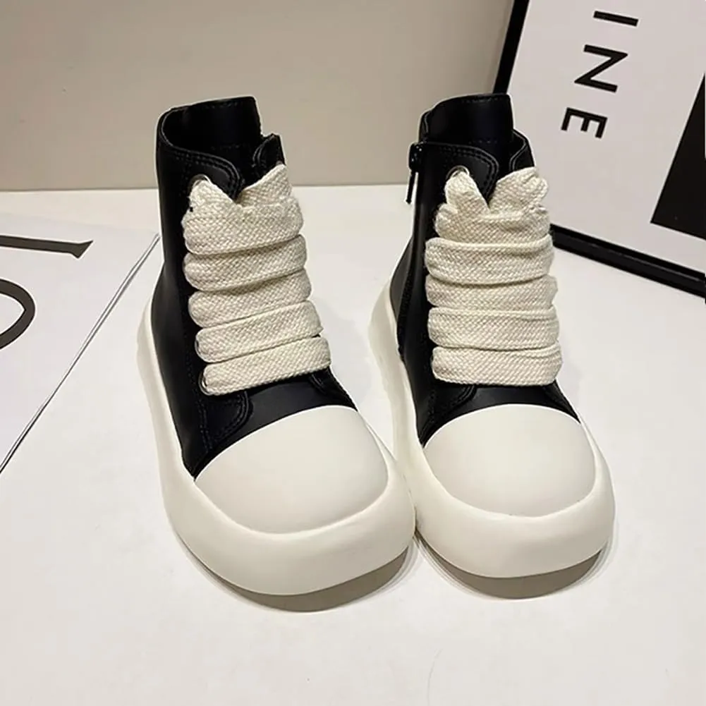 Boys Girls High Top PU Leather Sneakers Outdoor Casual Sports Shoes