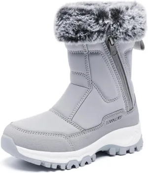 Boys Girls Kids Cute Snow Boots Waterproof Slip Resistant Outdoor Winter Boots Shoes Little Kid/Big Kid