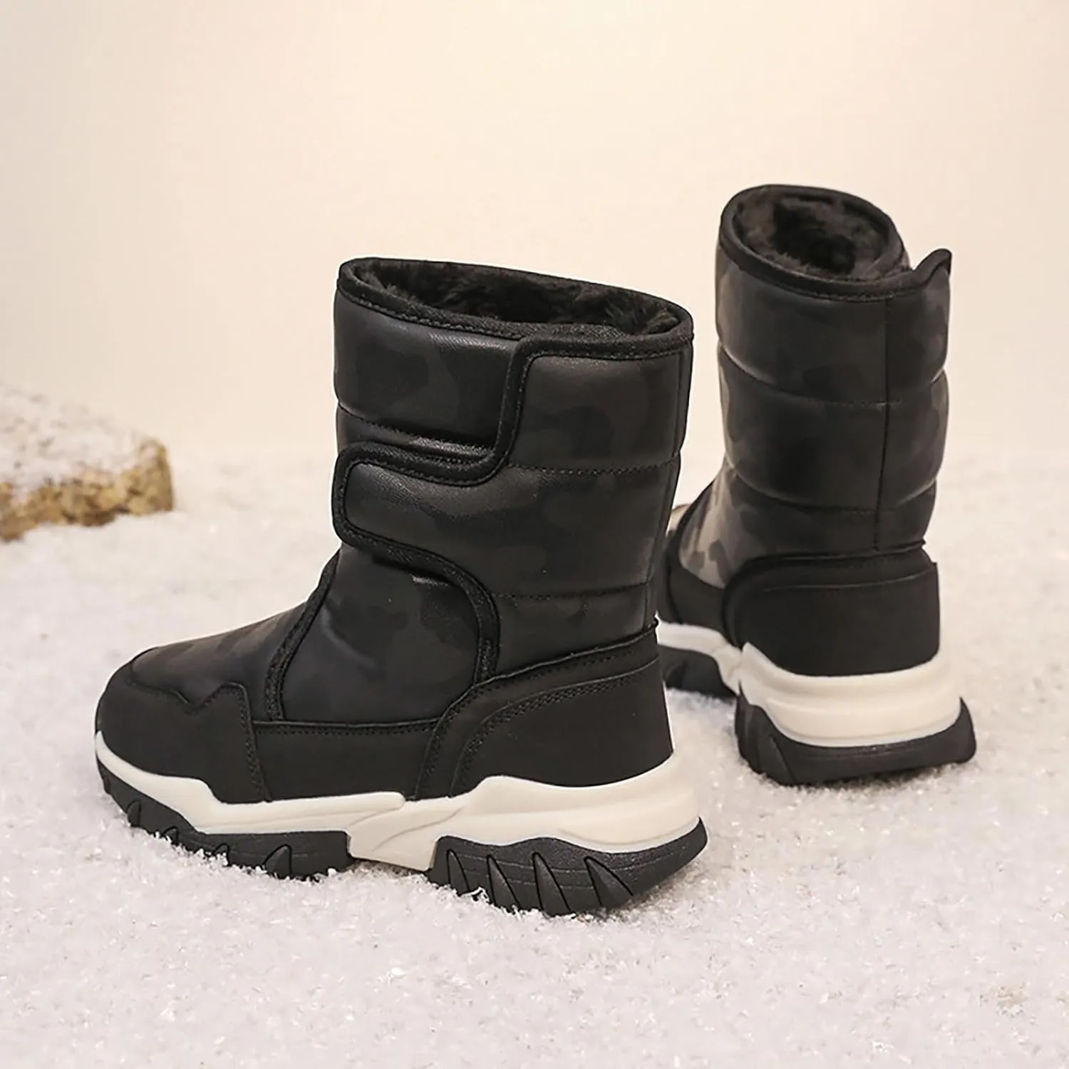 Boys Girls Snow Boots Toddler Water Proof Outdoor Sport Warm Cozy Anti-Slip Cute Ankle Winter Baby Rubber Boots Shoes