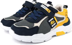Boy's Mesh Breathable Running Shoes, Lightweight, Hook & Loop,Comfy Anti-Skid Breathable Sneakers for Kids Outdoor Activities