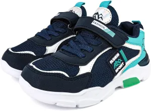 Boy's Mesh Breathable Running Shoes, Lightweight, Hook & Loop,Comfy Anti-Skid Breathable Sneakers for Kids Outdoor Activities