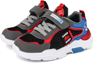 Boy's Mesh Breathable Running Shoes, Lightweight, Hook & Loop,Comfy Anti-Skid Breathable Sneakers for Kids Outdoor Activities