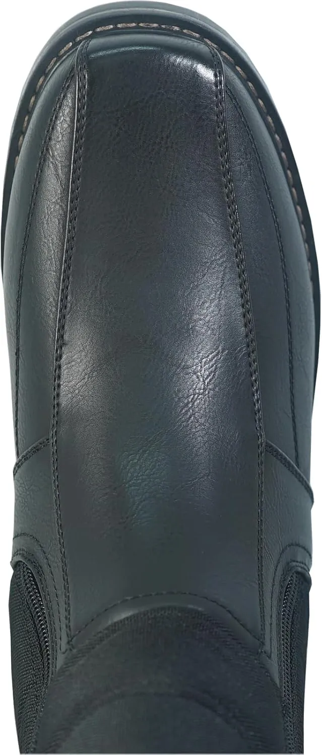bravo! Men Waterproof Winter Boot DEAN with Fur Lining and Double Zipper Black and Brown Size 7 to 13