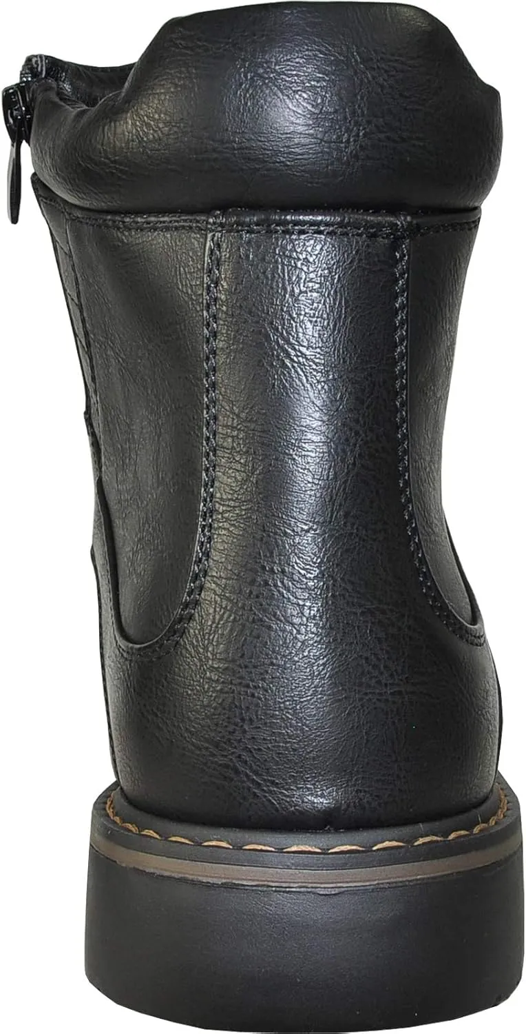 bravo! Men Waterproof Winter Boot DEAN with Fur Lining and Double Zipper Black and Brown Size 7 to 13