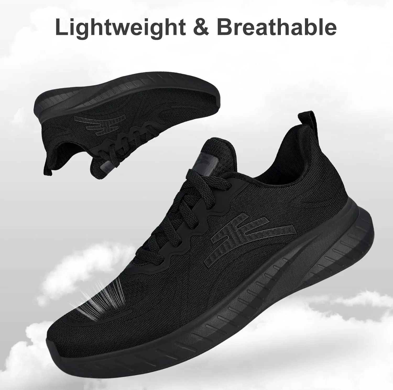 Breathable Running Shoes for Men Anti-Slip Mens Athletic Shoes Lightweight Mens Slip-On Walking Sneakers for Gym Jogging Sports and Workout