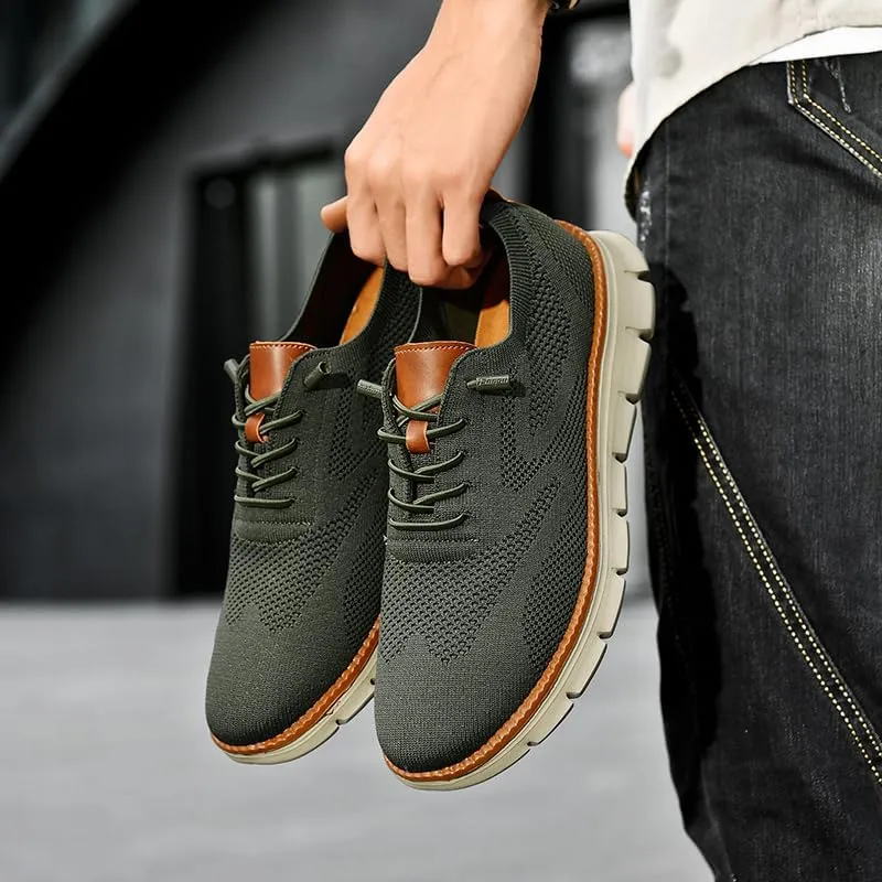 Breeze Shoes for Men Oxfords Lace Up Walking Comfortable Business Casual Shoes Wearbreeze Urban Mesh Dress Sneakers