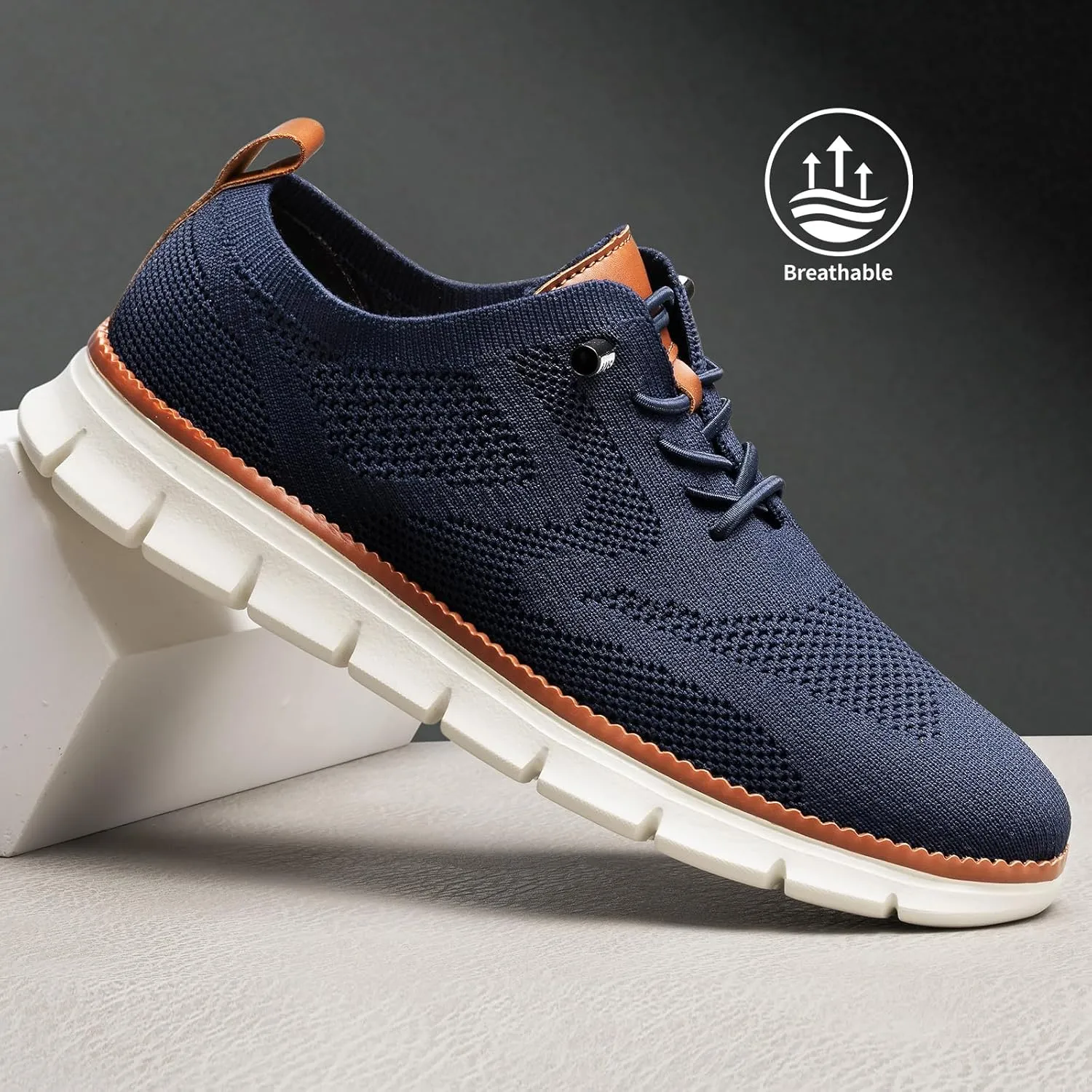 Breeze Shoes for Men,Business Casual Shoes Mens,Comfortable Breeze Urban Shoe for Men,Oxfords Mesh Dress Sneakers,Breathable Upper Wearbreeze Footwear,Lace-Up Lightweight Tennis Walking Shoe