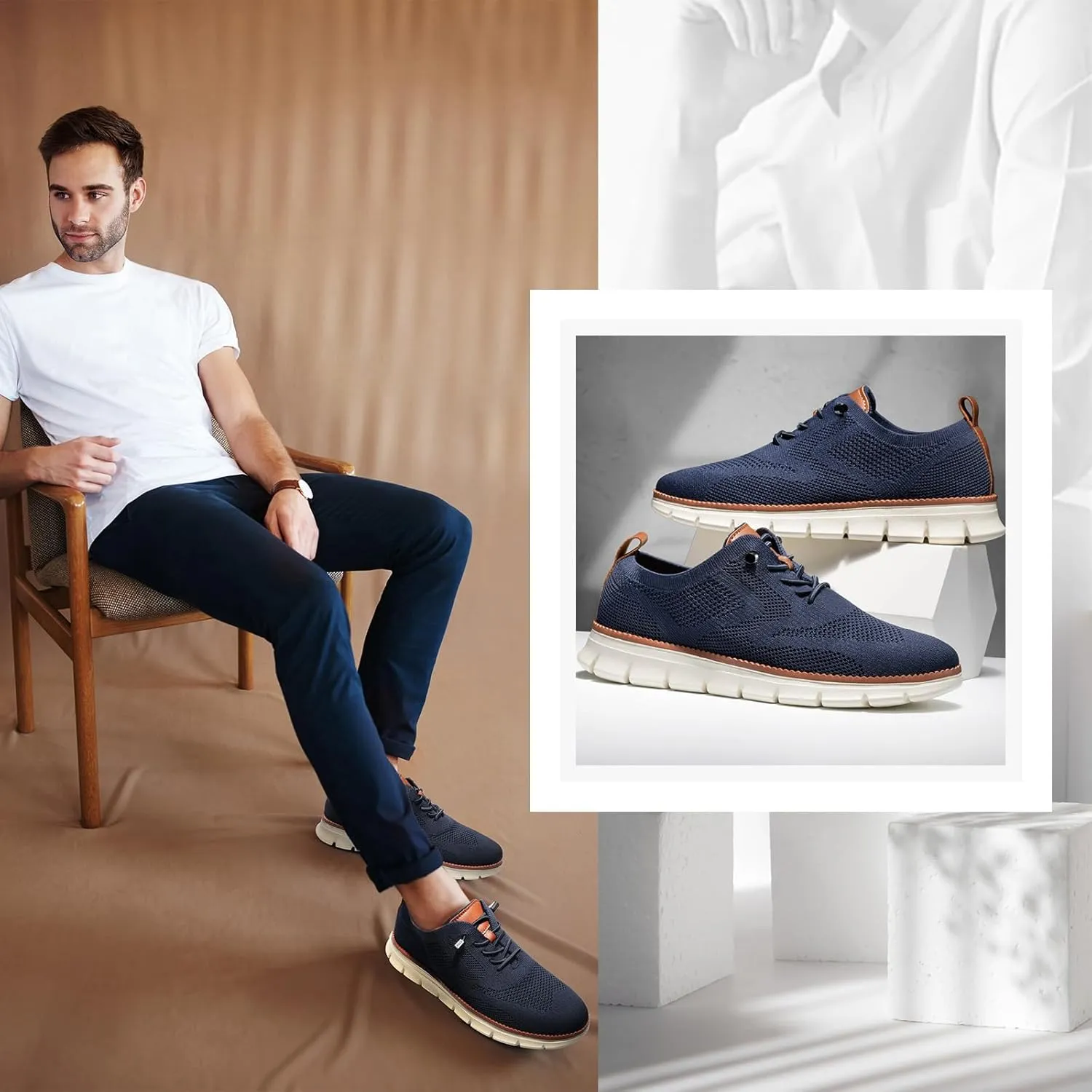 Breeze Shoes for Men,Business Casual Shoes Mens,Comfortable Breeze Urban Shoe for Men,Oxfords Mesh Dress Sneakers,Breathable Upper Wearbreeze Footwear,Lace-Up Lightweight Tennis Walking Shoe
