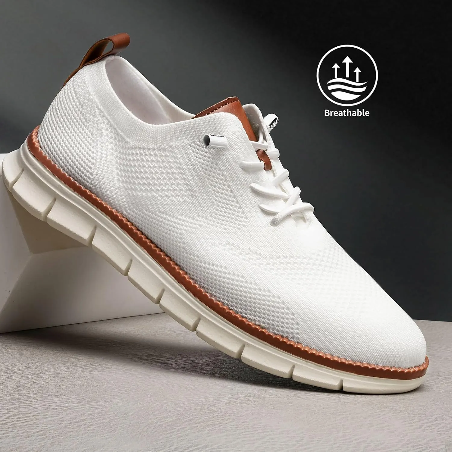 Breeze Shoes for Men,Business Casual Shoes Mens,Comfortable Breeze Urban Shoe for Men,Oxfords Mesh Dress Sneakers,Breathable Upper Wearbreeze Footwear,Lace-Up Lightweight Tennis Walking Shoe