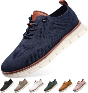 Breeze Shoes for Men,Business Casual Shoes Mens,Comfortable Breeze Urban Shoe for Men,Oxfords Mesh Dress Sneakers,Breathable Upper Wearbreeze Footwear,Lace-Up Lightweight Tennis Walking Shoe