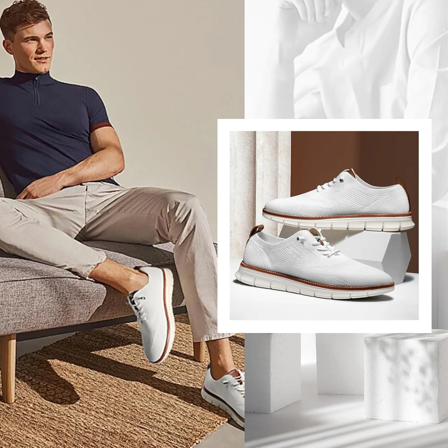 Breeze Shoes for Men,Business Casual Shoes Mens,Comfortable Breeze Urban Shoe for Men,Oxfords Mesh Dress Sneakers,Breathable Upper Wearbreeze Footwear,Lace-Up Lightweight Tennis Walking Shoe