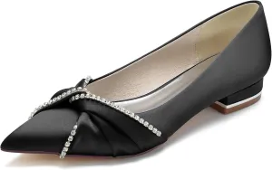 Bridal Wedding Shoes Women's Flats I Ballet Flats for Women I Pointed Toe Flats Women Satin Flats I Shoes Women I Slip on Flats 2.5Cm