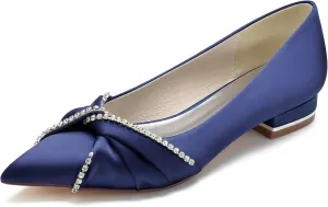 Bridal Wedding Shoes Women's Flats I Ballet Flats for Women I Pointed Toe Flats Women Satin Flats I Shoes Women I Slip on Flats 2.5Cm