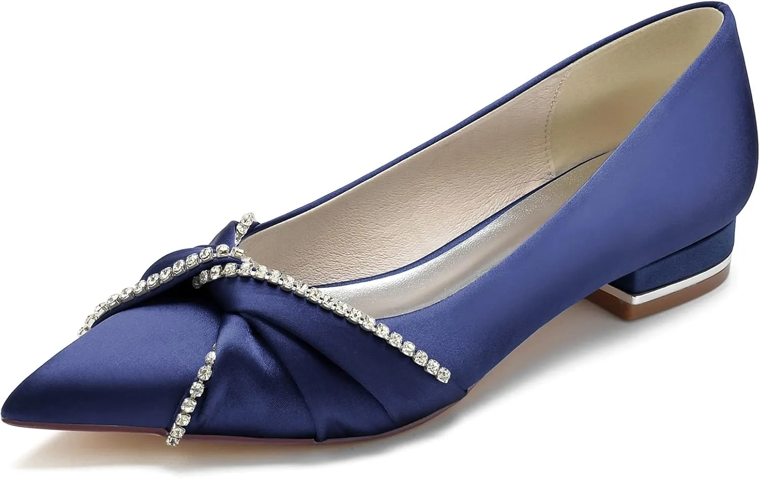 Bridal Wedding Shoes Women's Flats I Ballet Flats for Women I Pointed Toe Flats Women Satin Flats I Shoes Women I Slip on Flats 2.5Cm