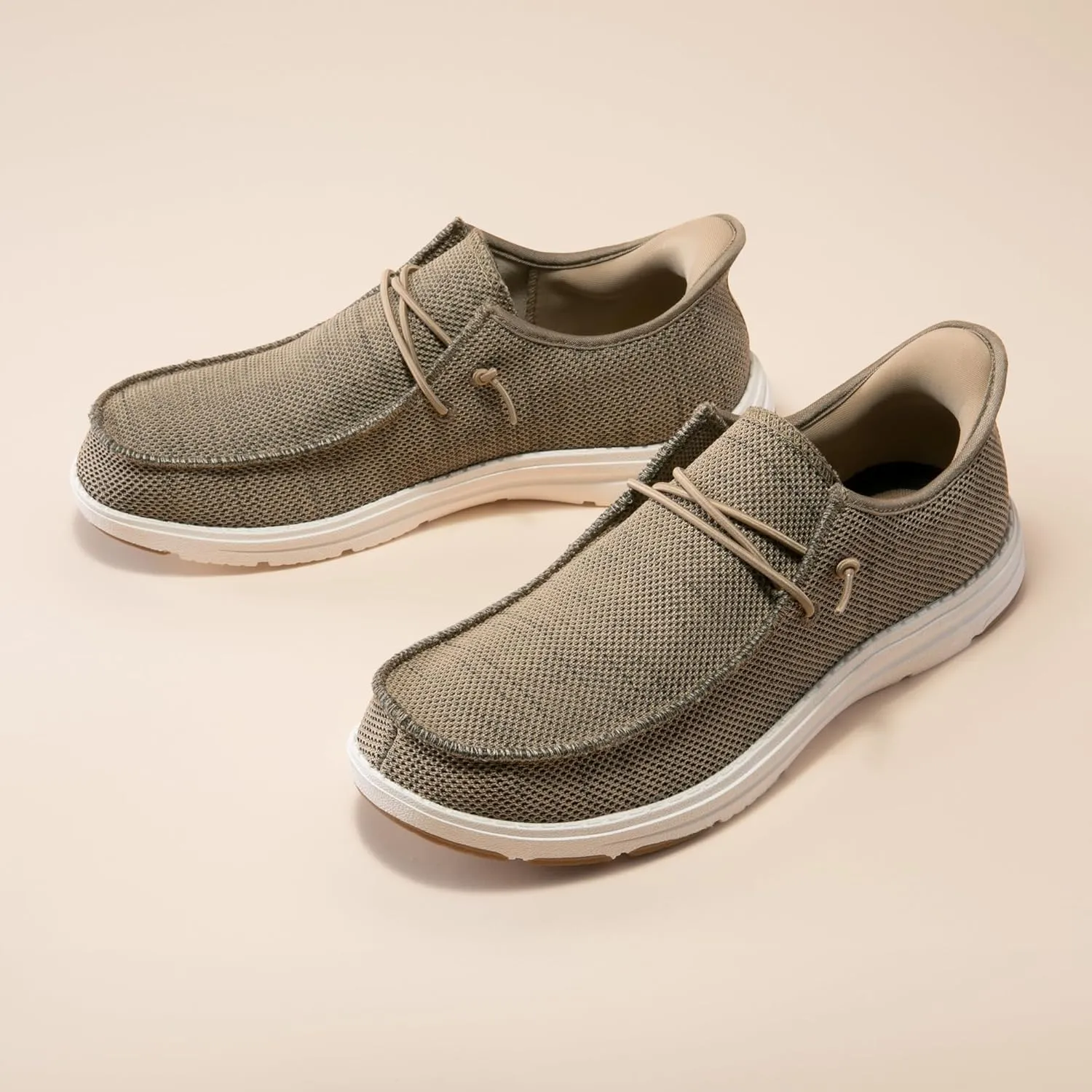 Bruno Marc Hands Free Mens Casual Loafers, Men's Stretch Lace Up Slip On Shoes, Arch Support Non Slip Barefoot Shoes for Men, Comfortable & Light-Weight