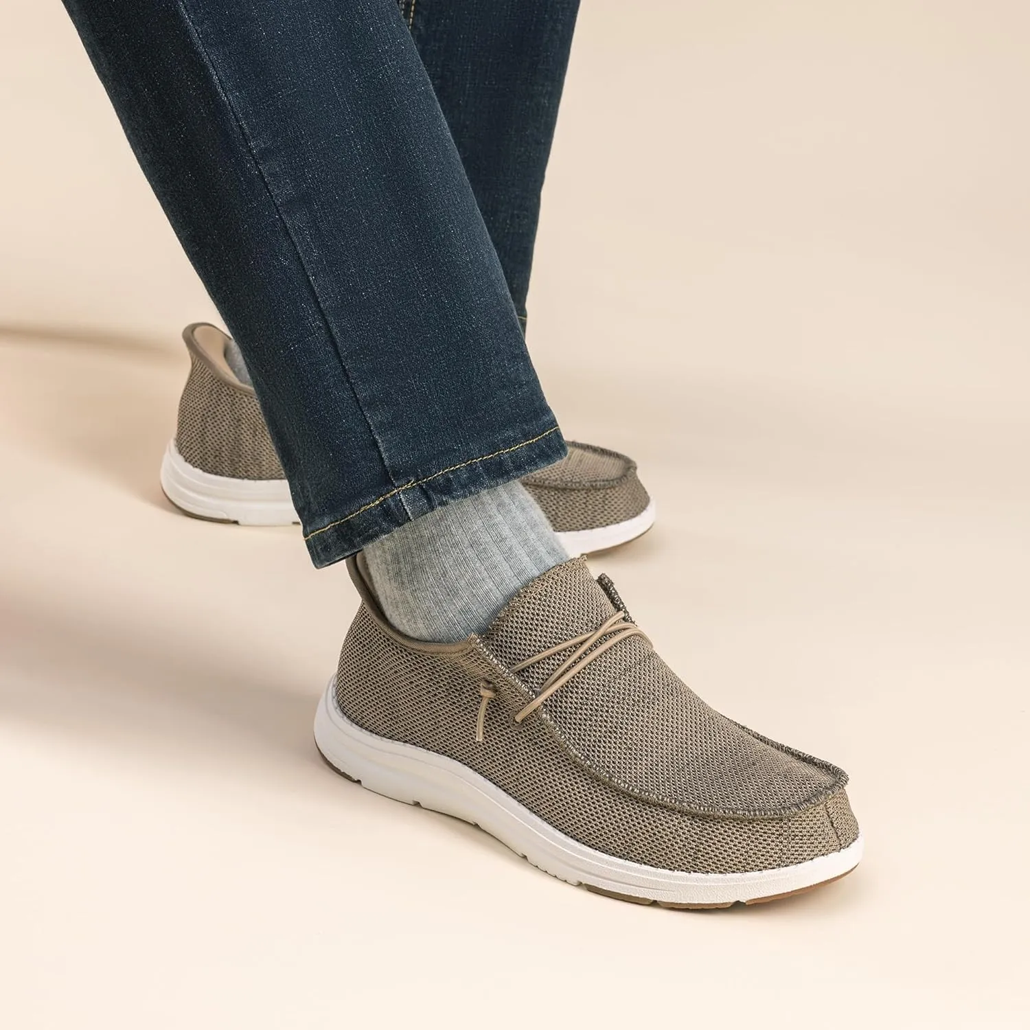 Bruno Marc Hands Free Mens Casual Loafers, Men's Stretch Lace Up Slip On Shoes, Arch Support Non Slip Barefoot Shoes for Men, Comfortable & Light-Weight