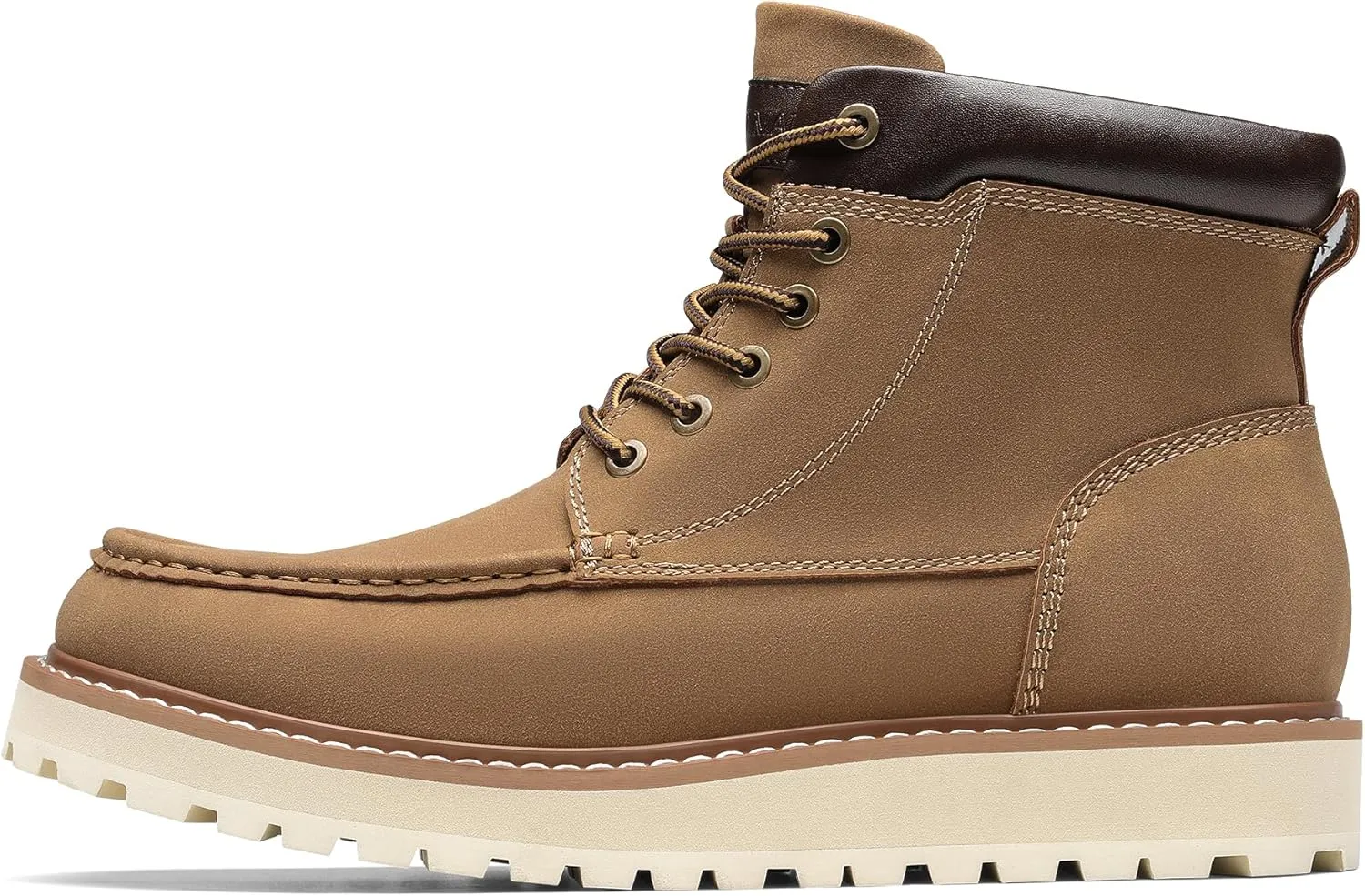 Bruno Marc Men's Moc Toe Boot Fashion Comfort Casual Wedge Boots