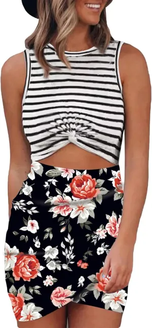 BTFBM Women 2025 Summer Sleeveless Casual Crewneck Bodycon Tank Dress Cutout Twist Slim Wrap Club Party Evening Dresses