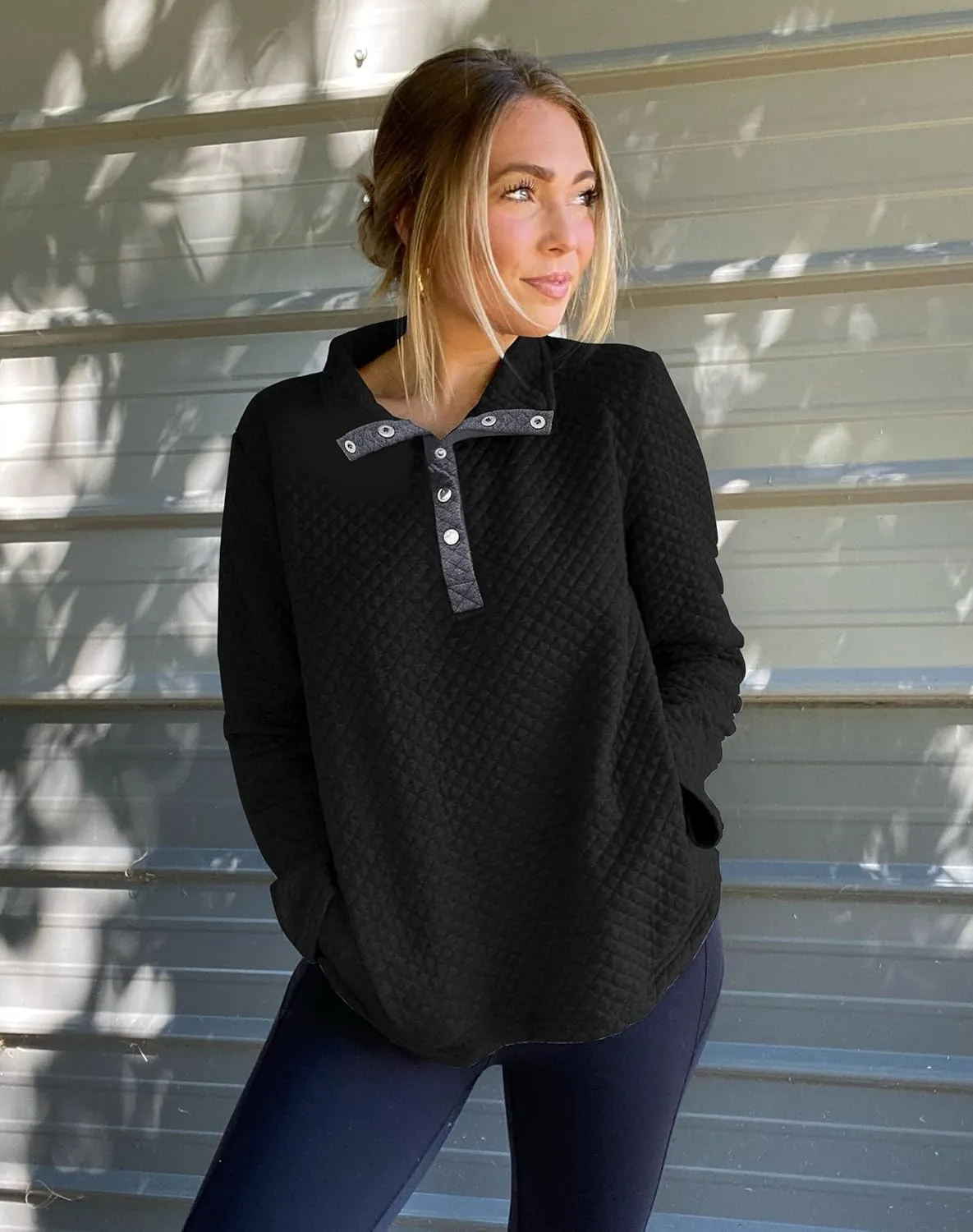BTFBM Women Fashion Quilted Pattern Lightweight Zipper Long Sleeve Plain Casual Ladies Sweatshirts Pullovers Shirts Tops