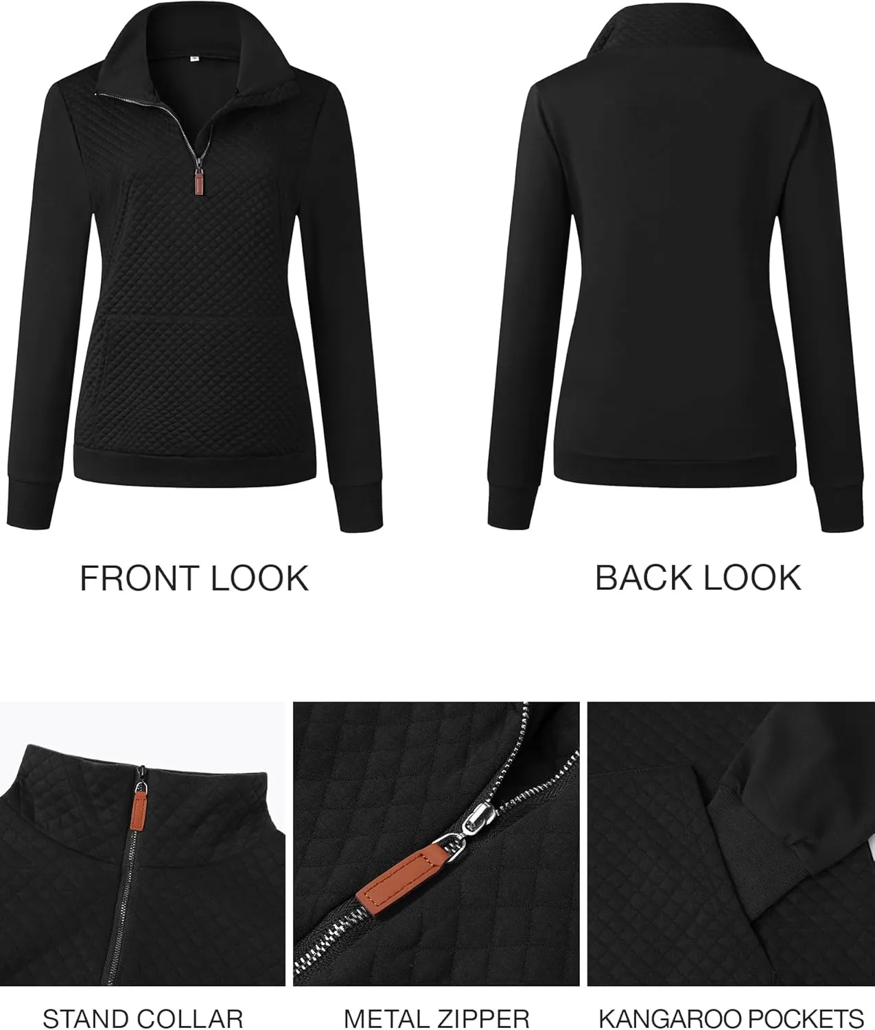 BTFBM Women Fashion Quilted Pattern Lightweight Zipper Long Sleeve Plain Casual Ladies Sweatshirts Pullovers Shirts Tops