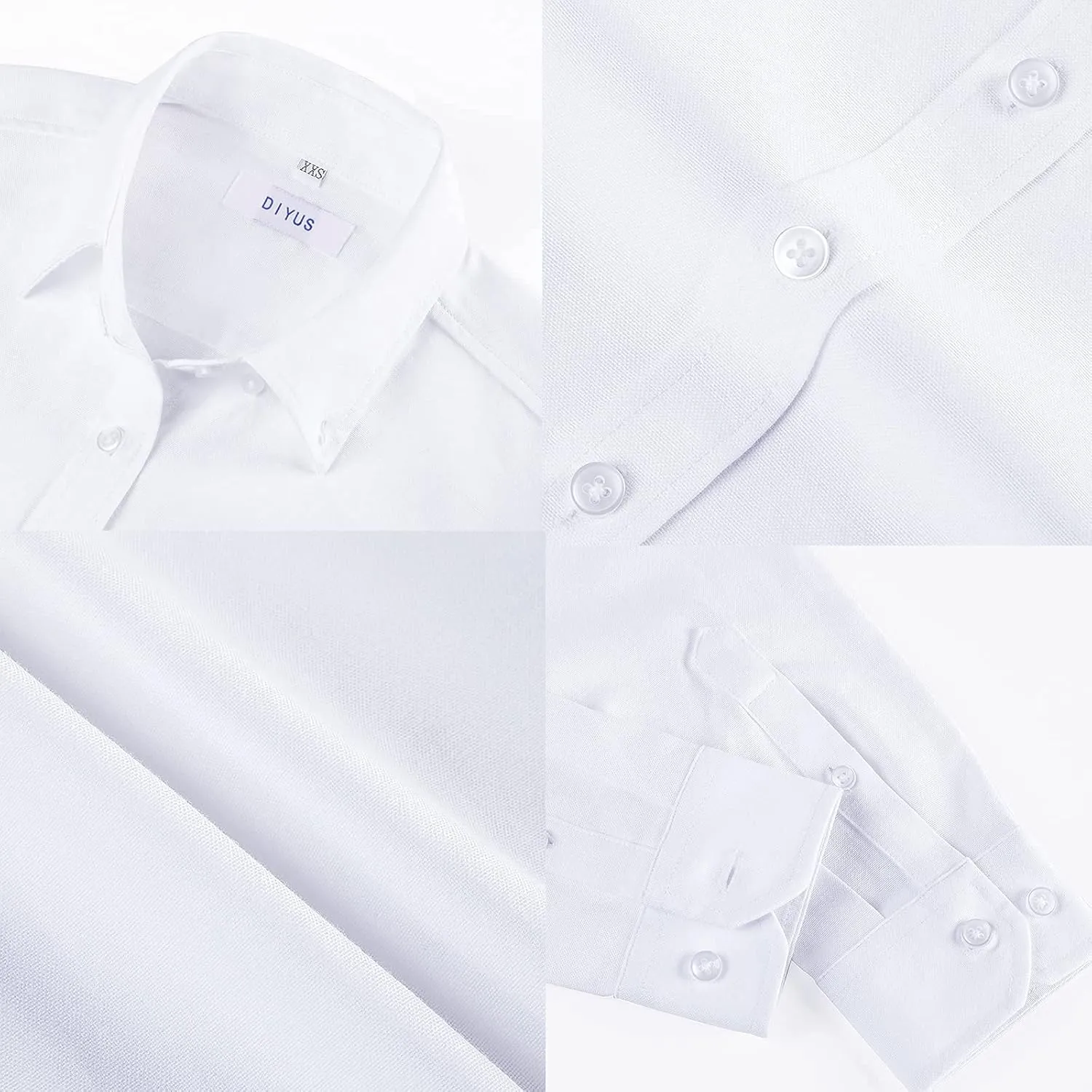Button Up Shirt Women Long Sleeve Oxford Shirt Classic-Fit Cotton Work Blouse Wrinkle Resistant
