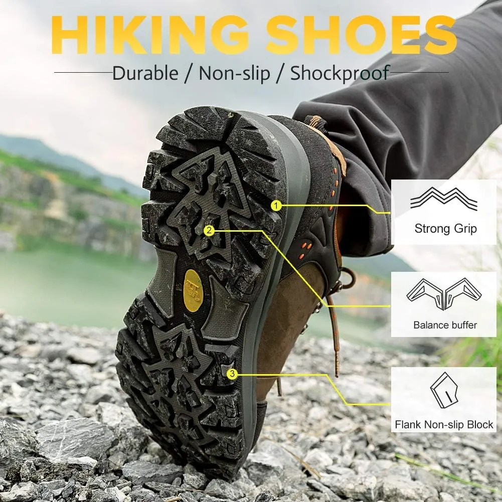 CAMEL CROWN Hiking Shoes Men Trekking Shoe Low Top Outdoor Walking Waterproof Leather Trail Sneakers