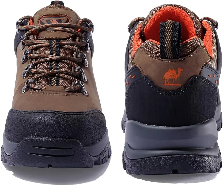 CAMEL CROWN Hiking Shoes Men Trekking Shoe Low Top Outdoor Walking Waterproof Leather Trail Sneakers