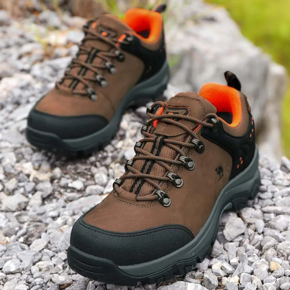 CAMEL CROWN Hiking Shoes Men Trekking Shoe Low Top Outdoor Walking Waterproof Leather Trail Sneakers