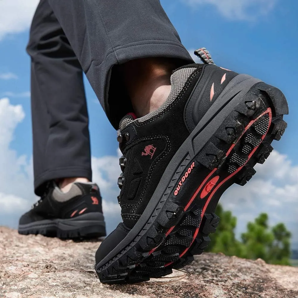CAMEL CROWN Mens Hiking Shoes Breathable Non-Slip Sneakers Leather Low Cut Boots for Outdoor Trailing Trekking Walking