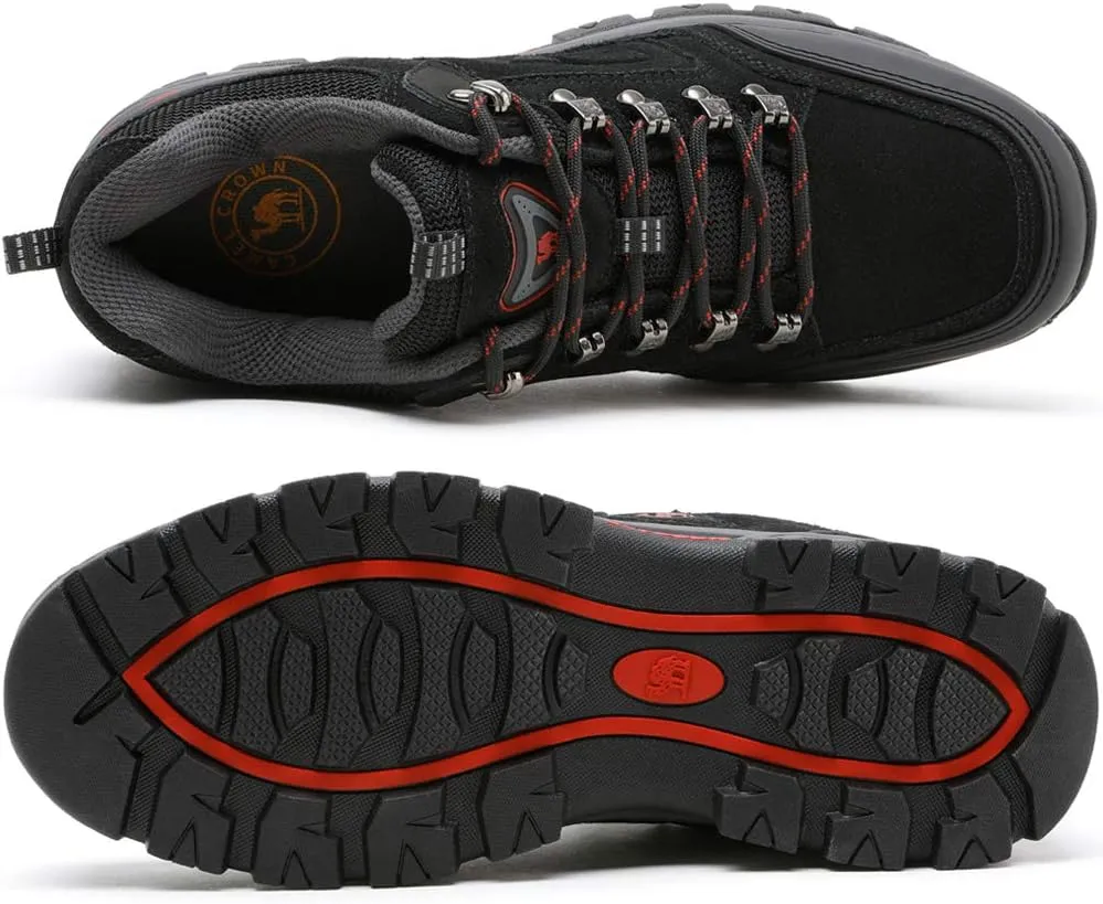 CAMEL CROWN Mens Hiking Shoes Breathable Non-Slip Sneakers Leather Low Cut Boots for Outdoor Trailing Trekking Walking