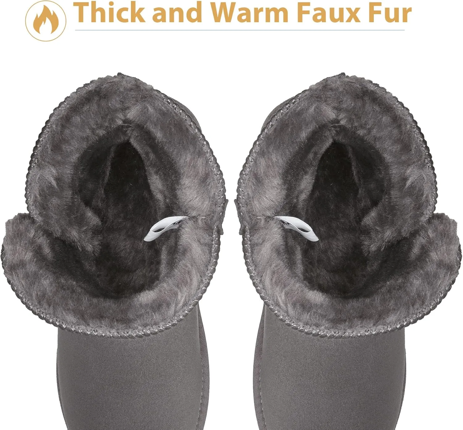 CAMEL CROWN Women's Foldable Snow Boots Warm Fur Winter Boots Mid-Calf Zipper House Slippers Boots Classic Mini Short Boots for Outdoor