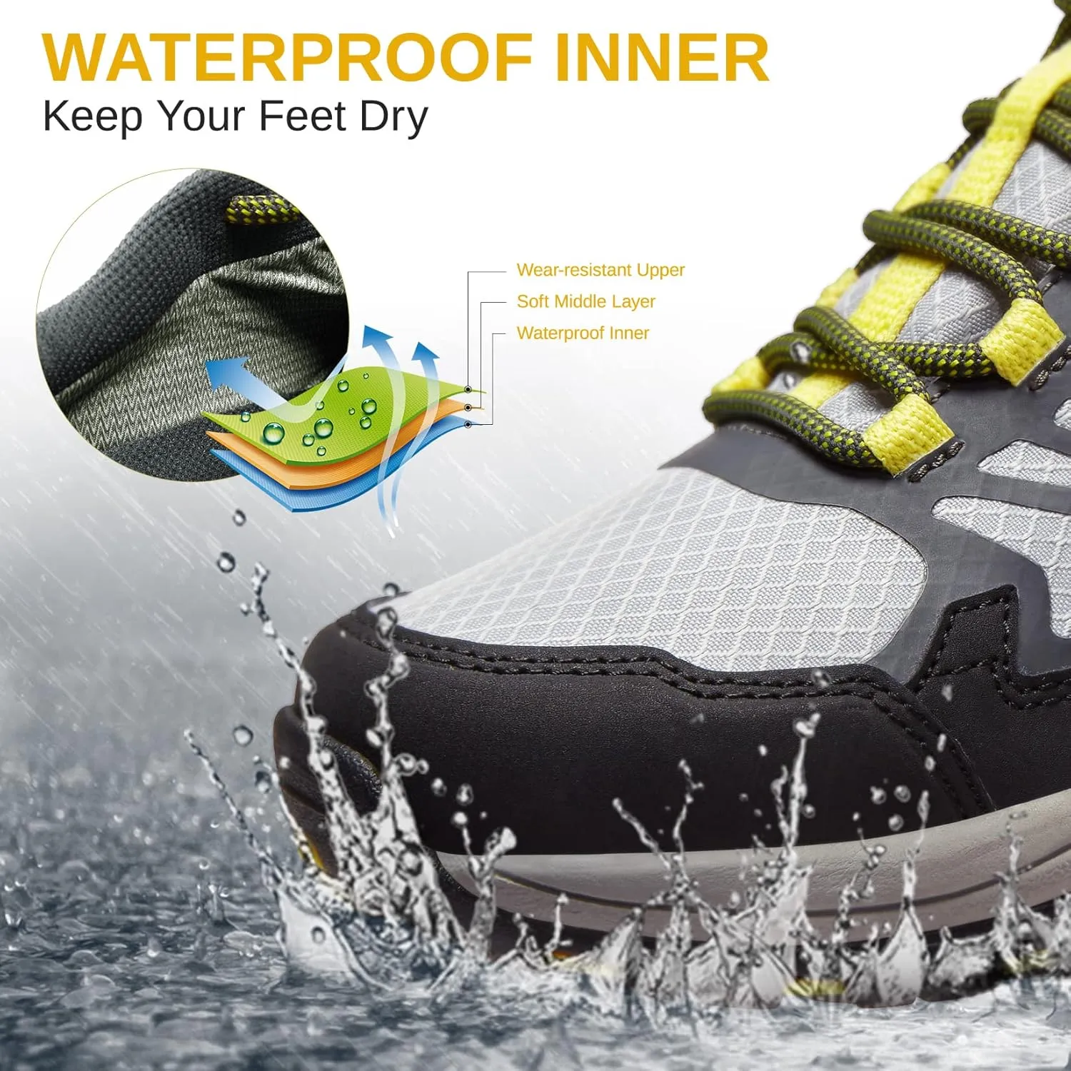 CAMELSPORTS Women's Hiking Shoes Waterproof Lightweight Trail Running Shoes Non-Slip Breathable Outdoor Sneakers for Trekking Walking