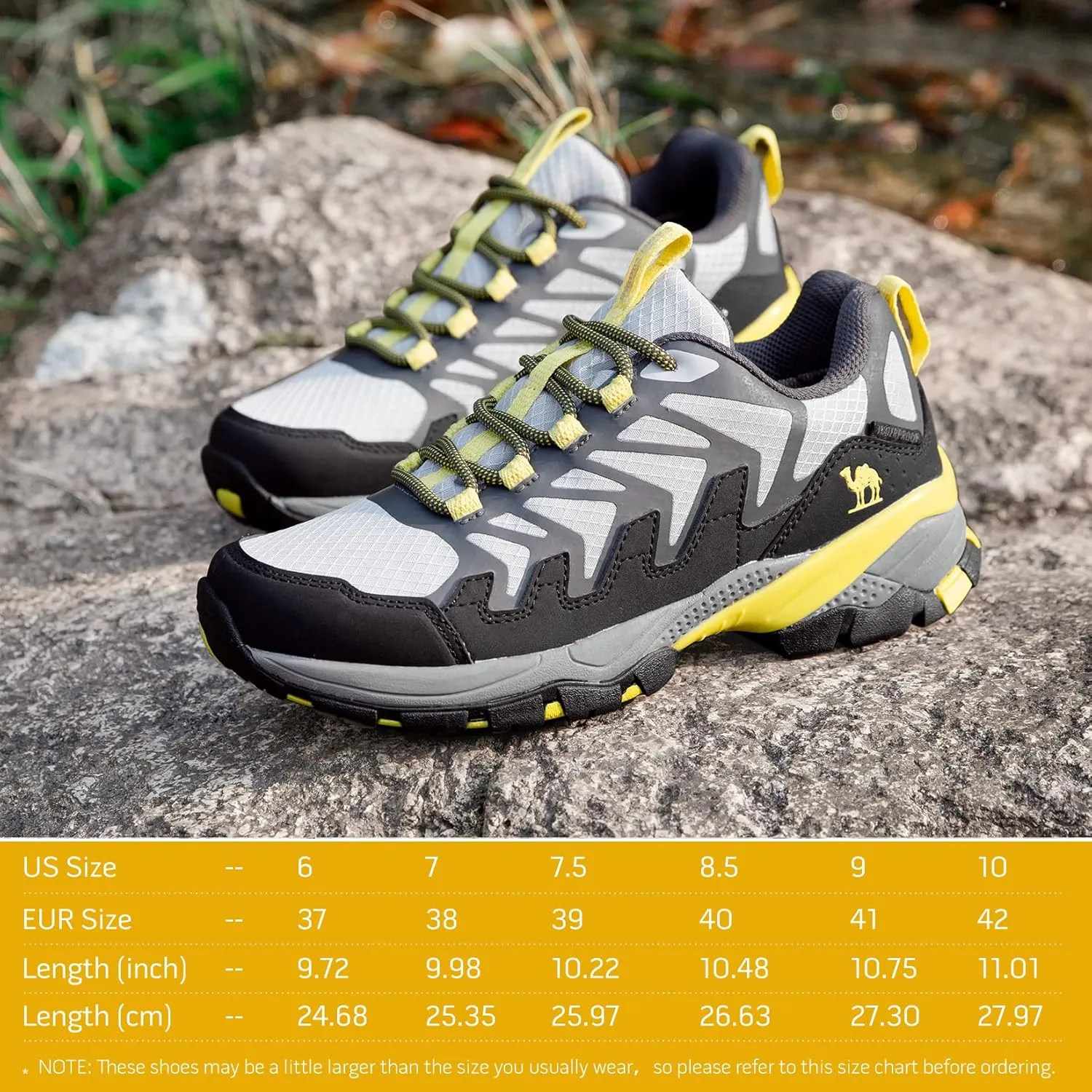 CAMELSPORTS Women's Hiking Shoes Waterproof Lightweight Trail Running Shoes Non-Slip Breathable Outdoor Sneakers for Trekking Walking