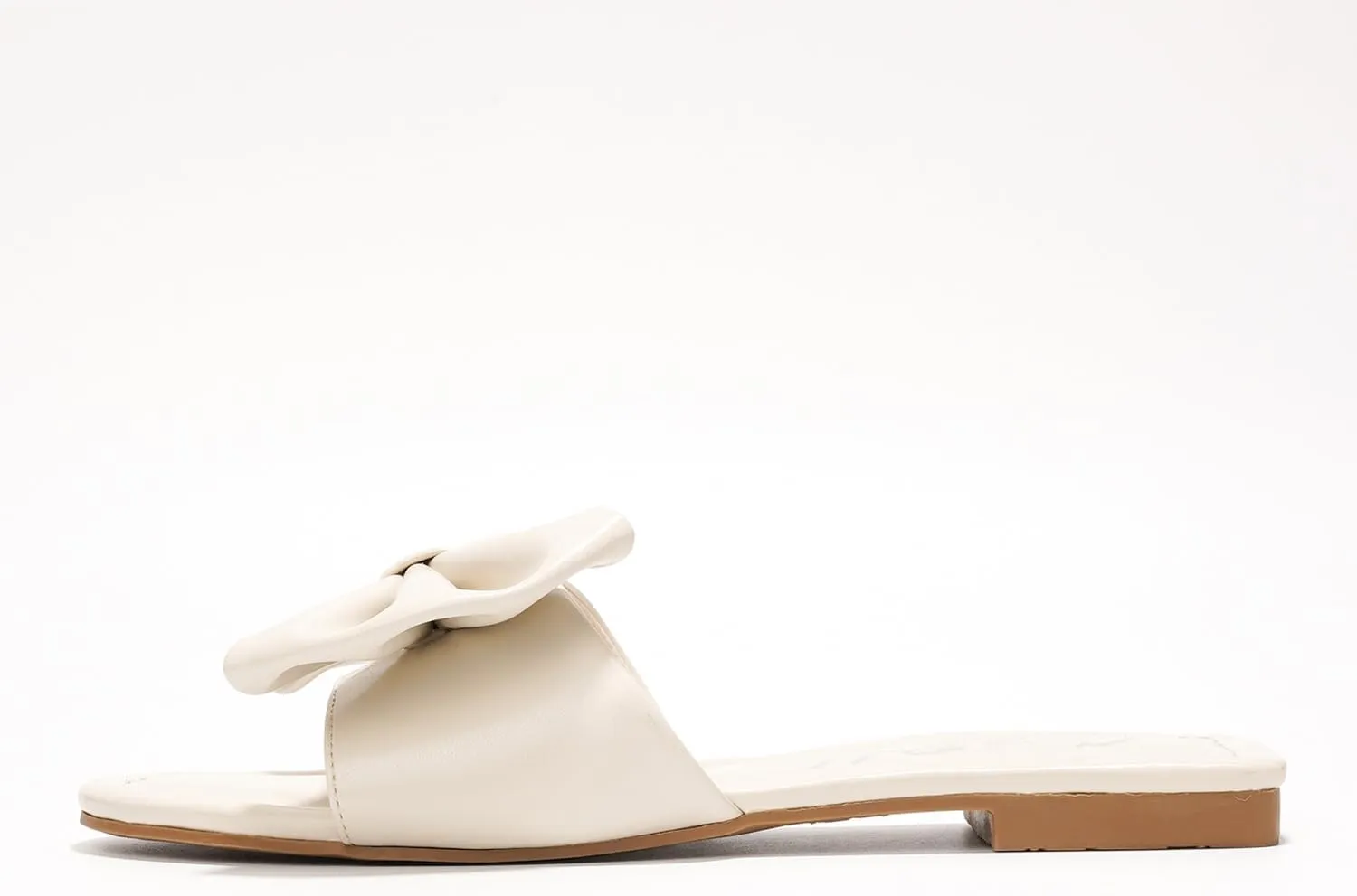 Cape Robbin Women's Flat Sandals - Slip-On Mules with Bow Decoration (Dane)