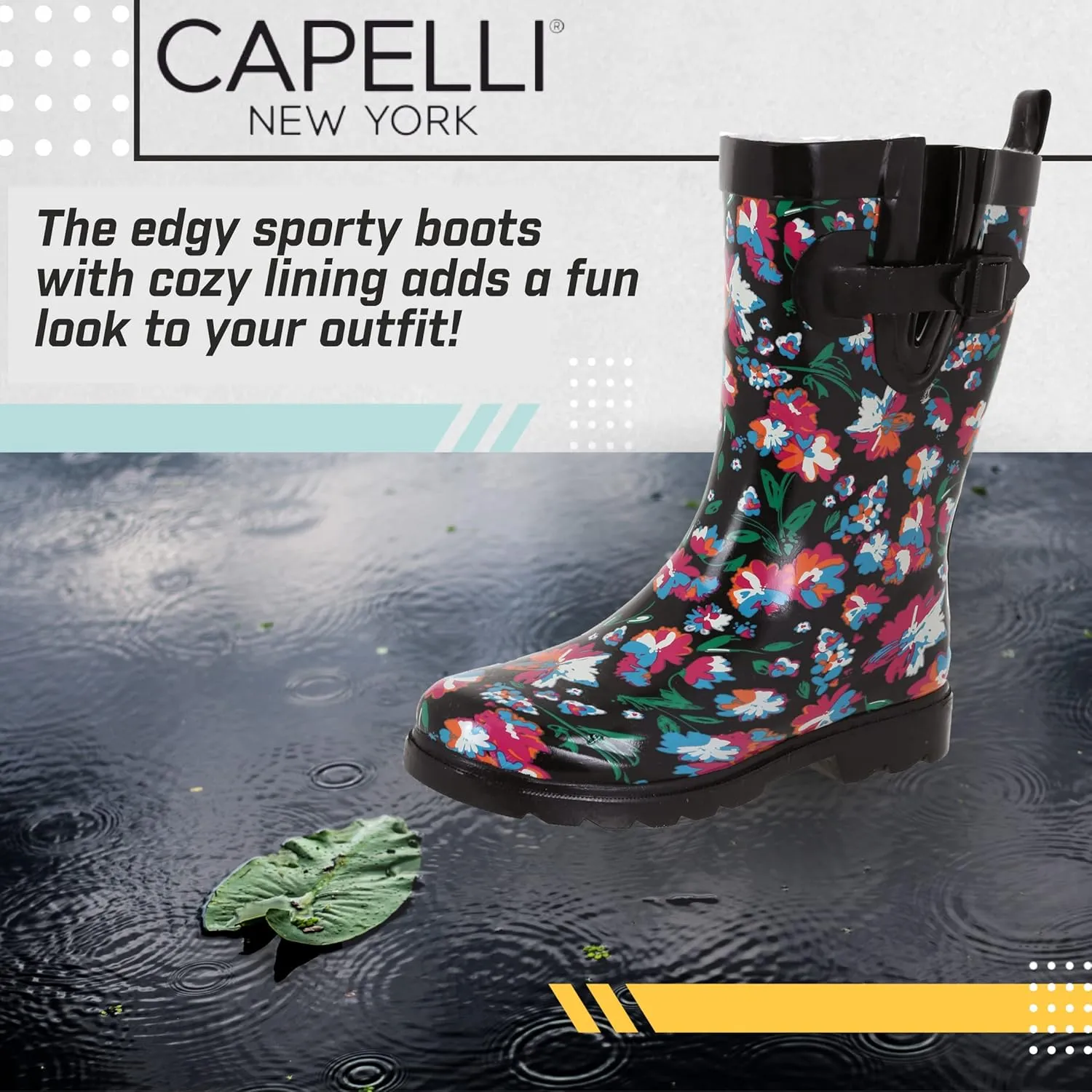 Capelli New York Ladies Mid-Calf Cozy Lined Rain Boots