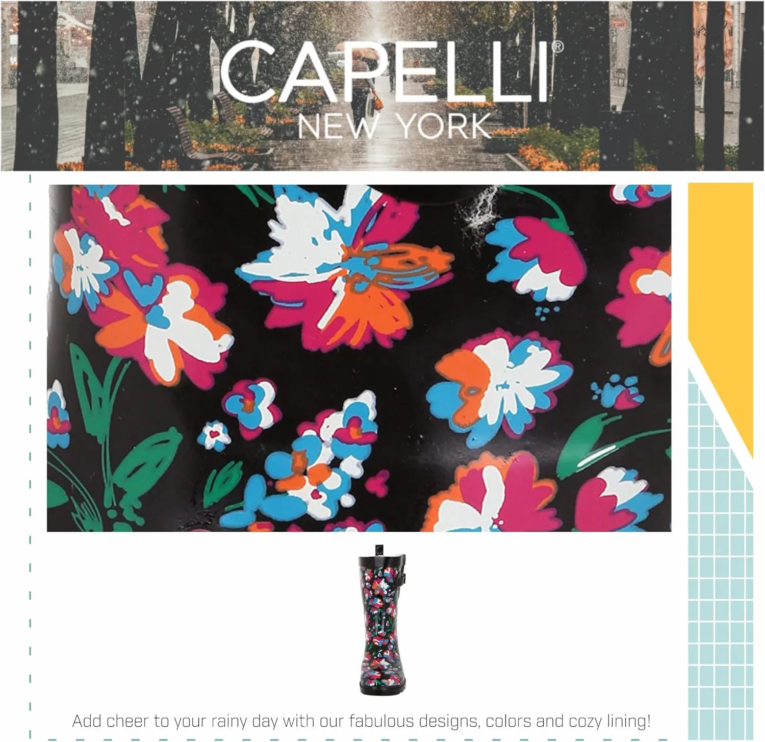Capelli New York Ladies Mid-Calf Cozy Lined Rain Boots