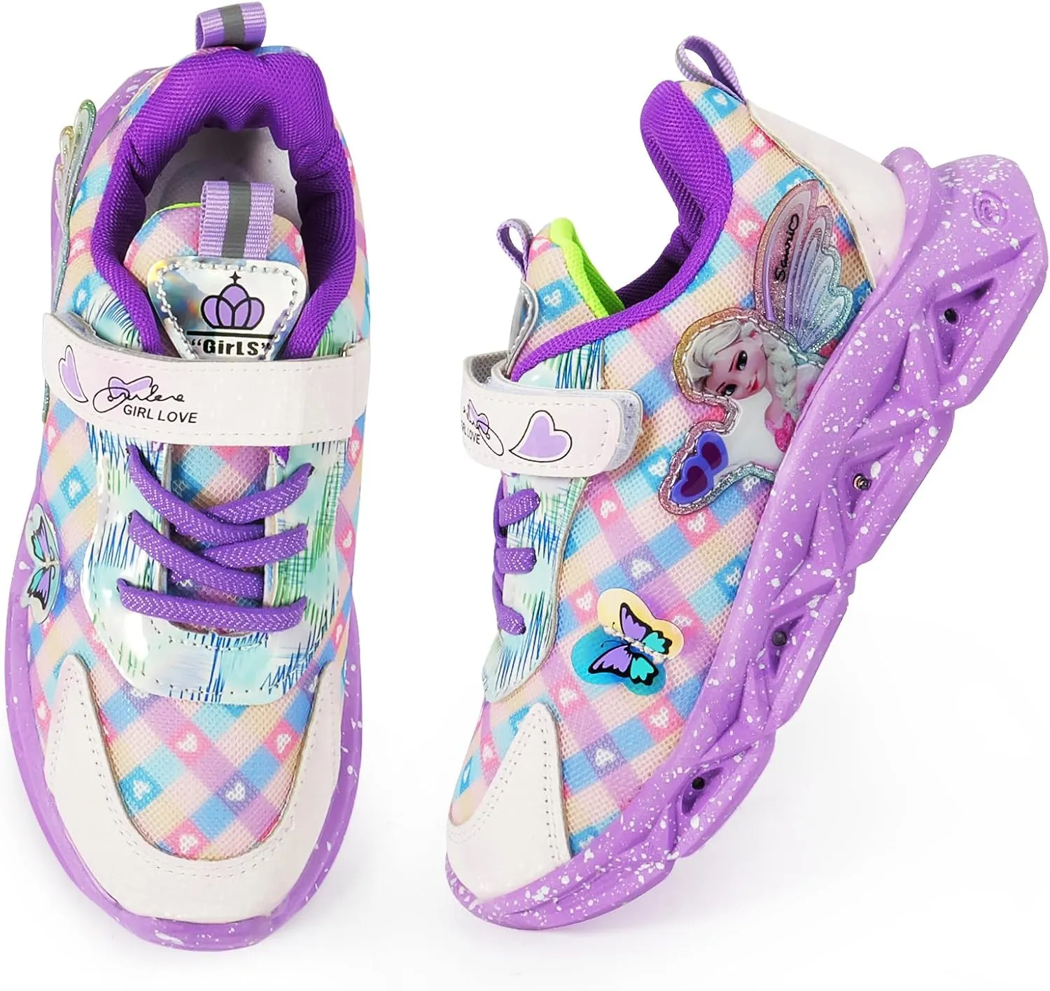 Cartoon LED Illuminated Sneakers for Outdoor Sports and Running with Breathable Design