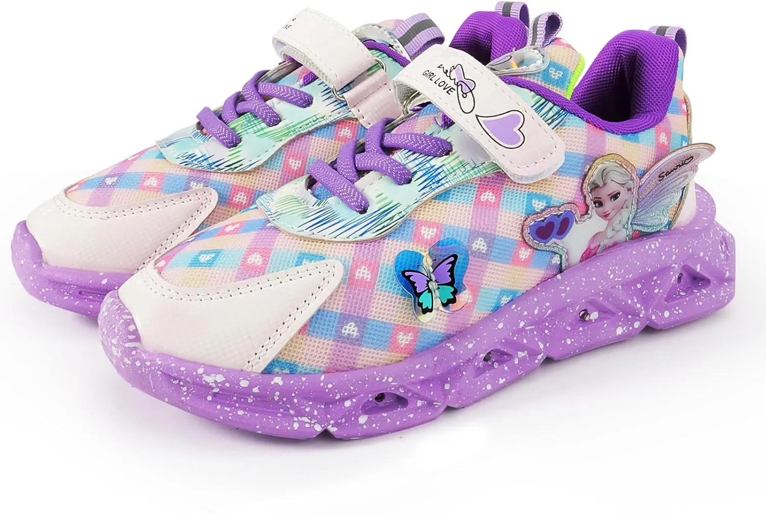 Cartoon LED Illuminated Sneakers for Outdoor Sports and Running with Breathable Design