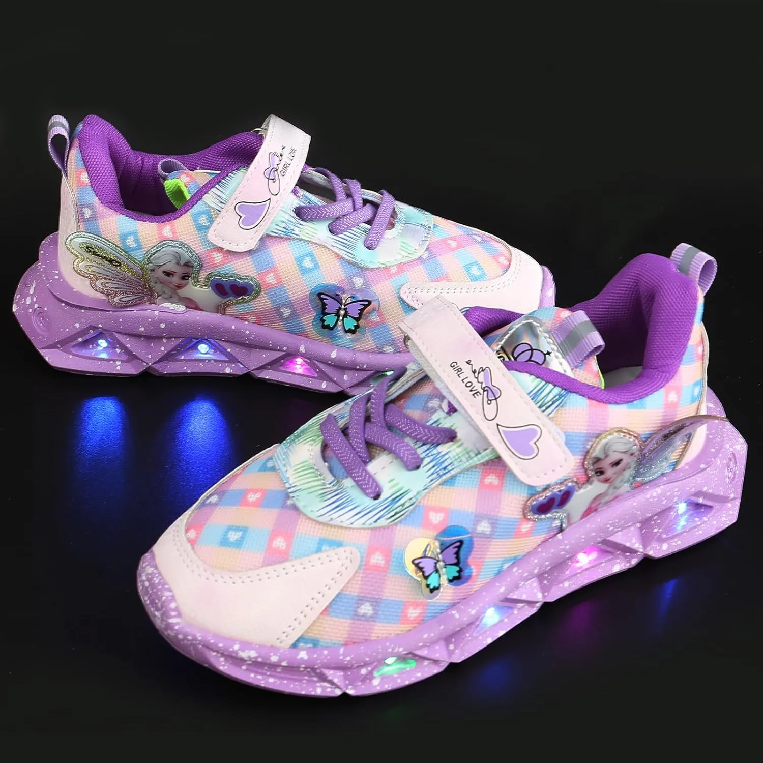Cartoon LED Illuminated Sneakers for Outdoor Sports and Running with Breathable Design