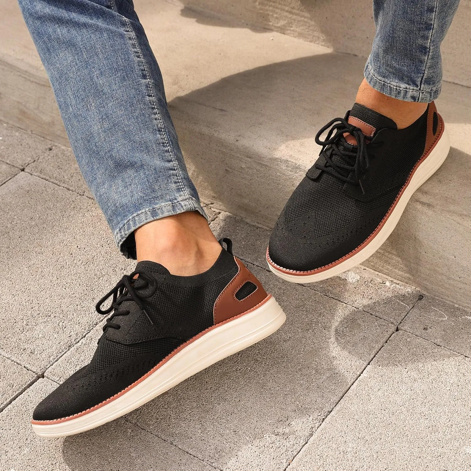 Casual Oxfords Narrow Mens Shoes Mesh Business Work Fashion Walking Sneakers