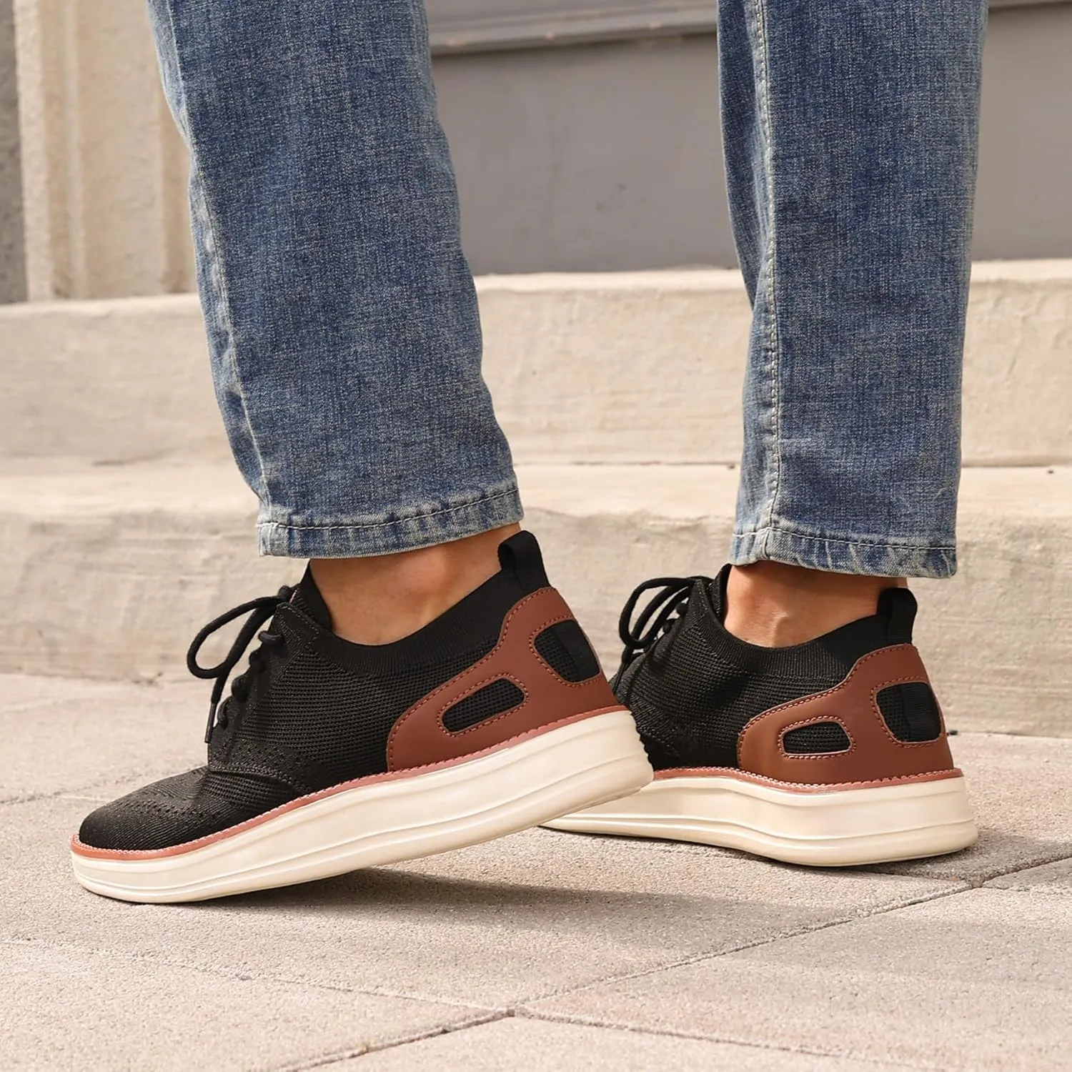 Casual Oxfords Narrow Mens Shoes Mesh Business Work Fashion Walking Sneakers