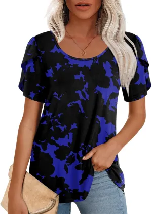 CATHY Womens T-Shirts 2025 Summer Tops Short Sleeve Crewneck Blouse M-3XL