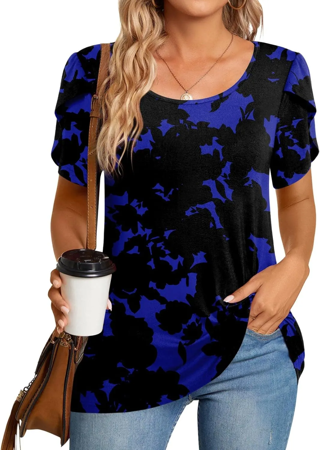 CATHY Womens T-Shirts 2025 Summer Tops Short Sleeve Crewneck Blouse M-3XL