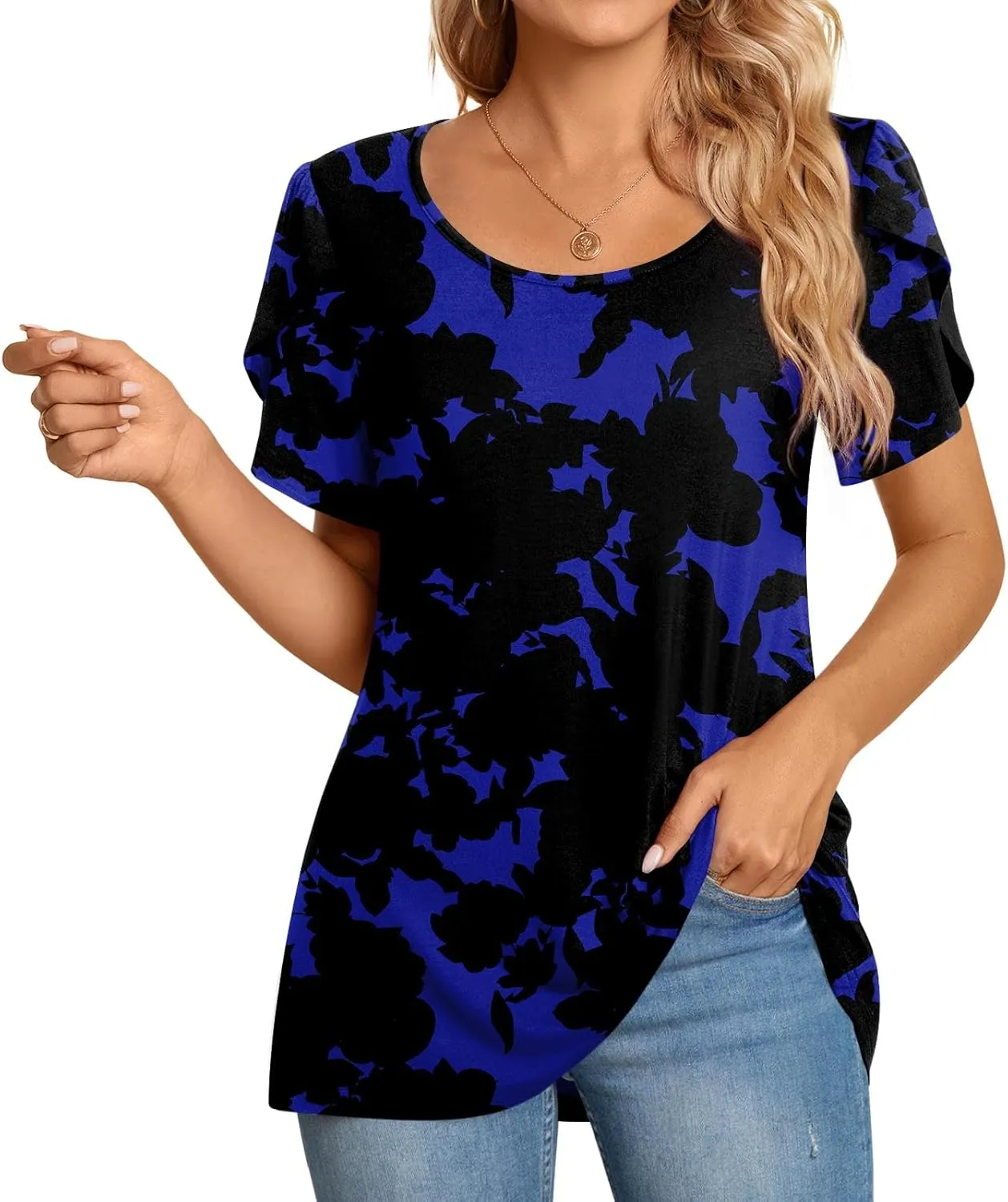 CATHY Womens T-Shirts 2025 Summer Tops Short Sleeve Crewneck Blouse M-3XL