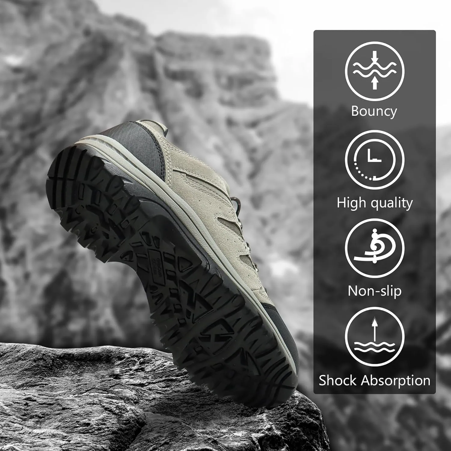 CC-Los Mens Waterproof Hiking Shoes Lightweight Breathable Walking Trekking Sneakers Size 7-13