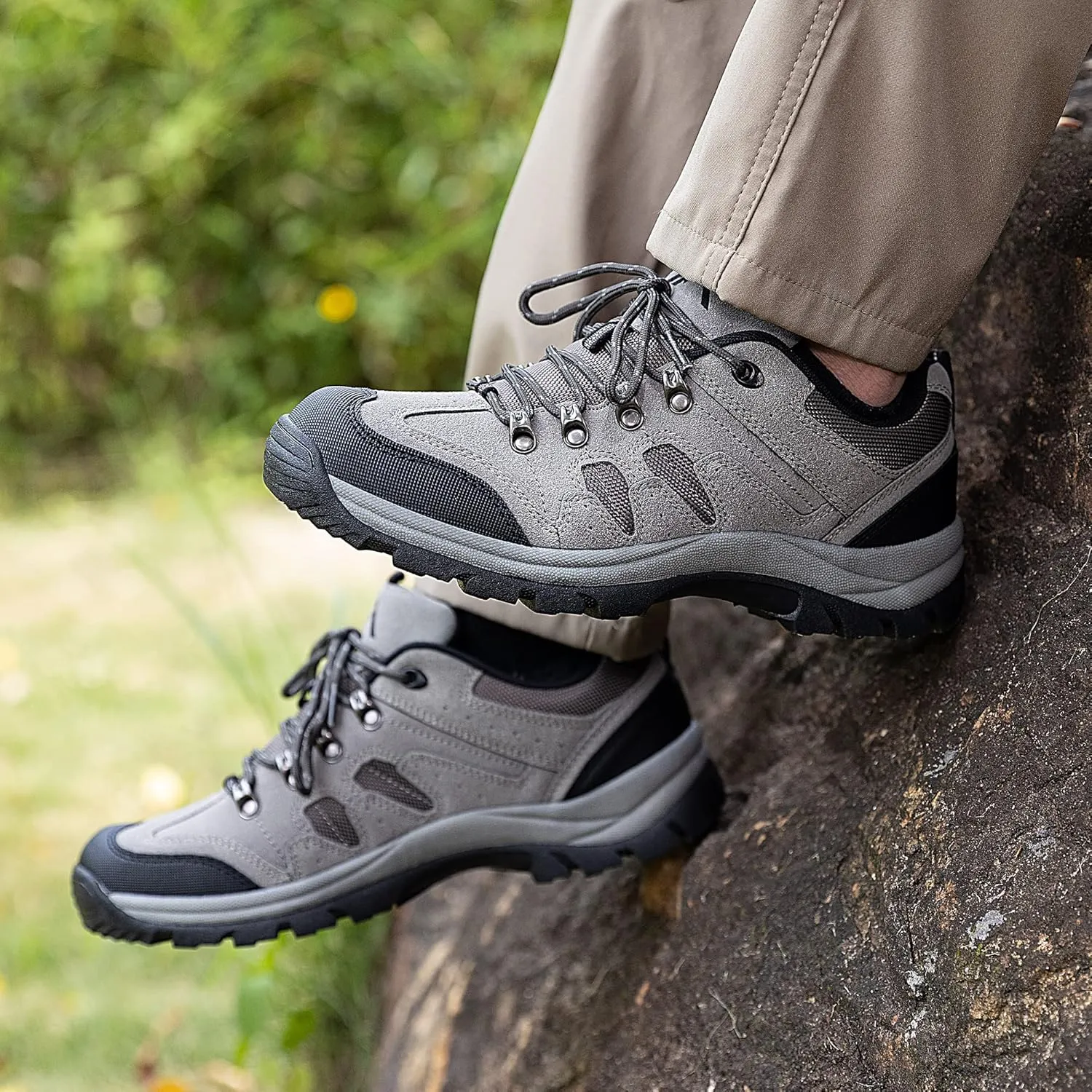 CC-Los Mens Waterproof Hiking Shoes Lightweight Breathable Walking Trekking Sneakers Size 7-13