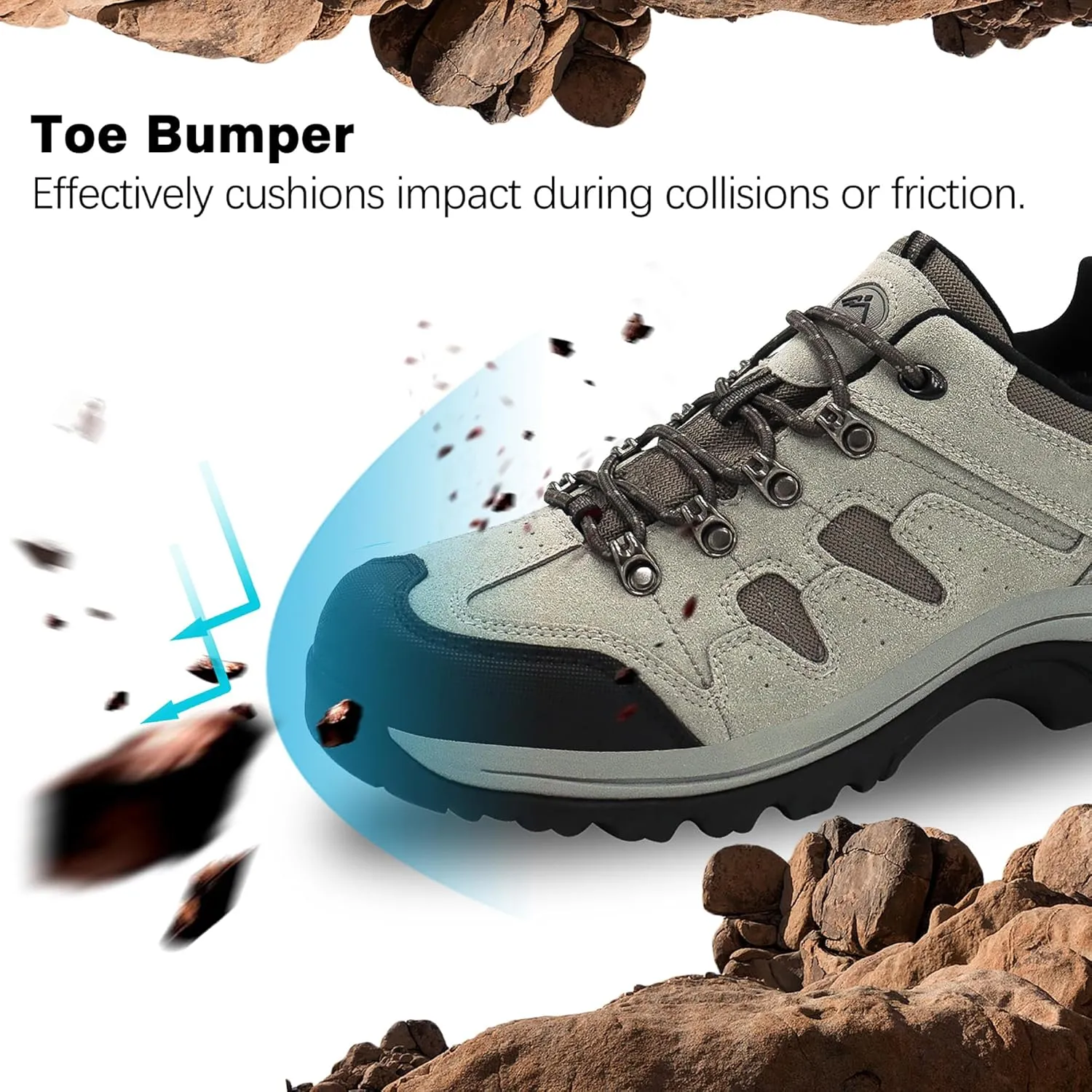 CC-Los Mens Waterproof Hiking Shoes Lightweight Breathable Walking Trekking Sneakers Size 7-13